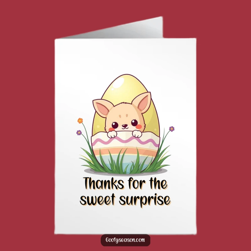 Free Printable Thank You Card: Kawaii Easter Egg Thanks Funny Downloadable