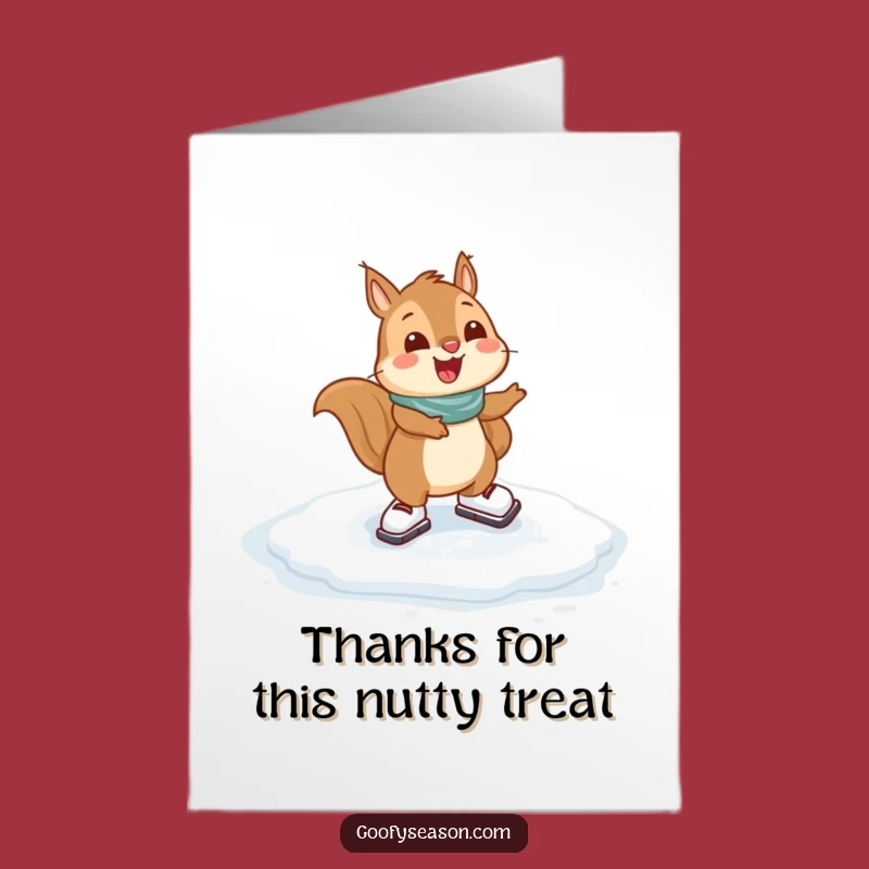 Free Printable Thanks Card: Skating Squirrel - A Fun Downloadable Gift