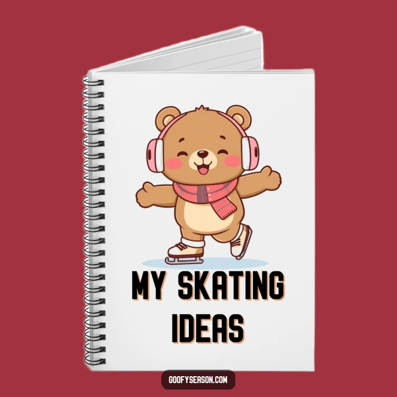 Funny Bear Ice Skating Notebook: Jot Down Winter Adventures
