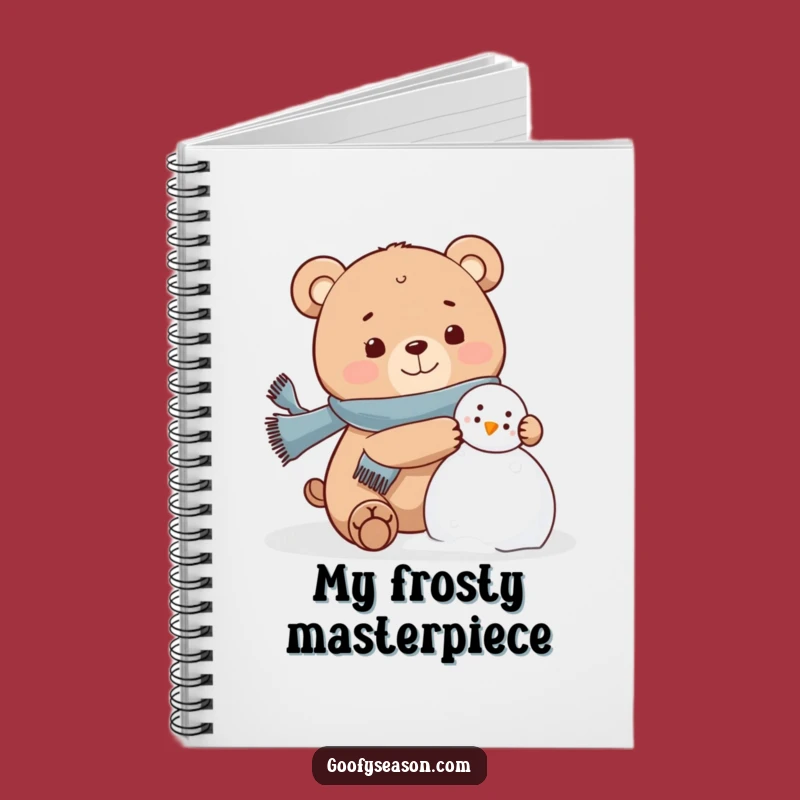 Funny Bear Snowman Notebook: Winter Notes, Hilarious Funny Gift Journal