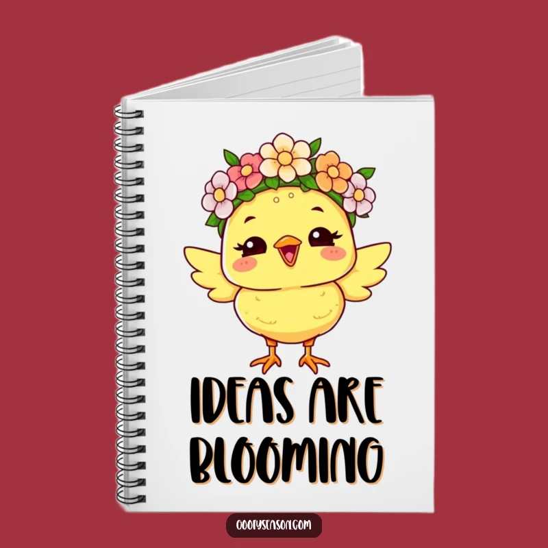 Funny Chick Flower Crown Notebook: Joyful Spring Journal, Gift