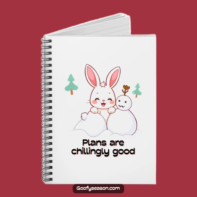 Funny Kawaii Bunny Snowman Notebook: Jot Down Ideas with Winter Charm