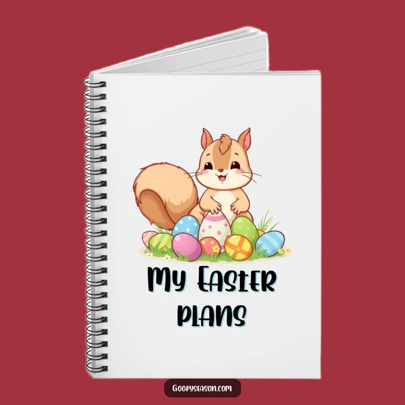 Funny Kawaii Easter Squirrel Notebook - Excited Egg Hunt Journal