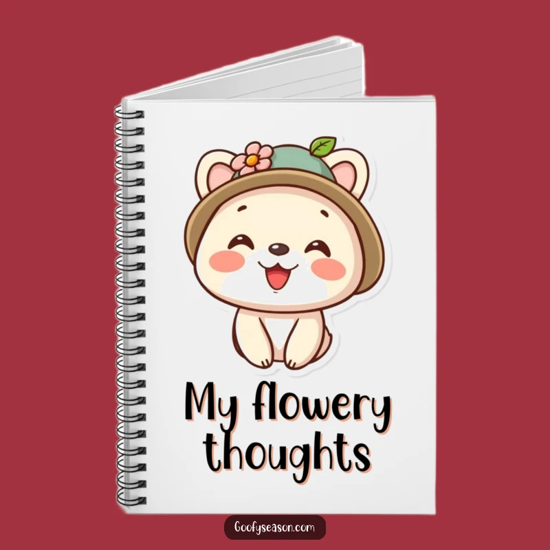 Funny Kawaii Floral Hat Animal Notebook - Cheerful Journaling & Cute Gift