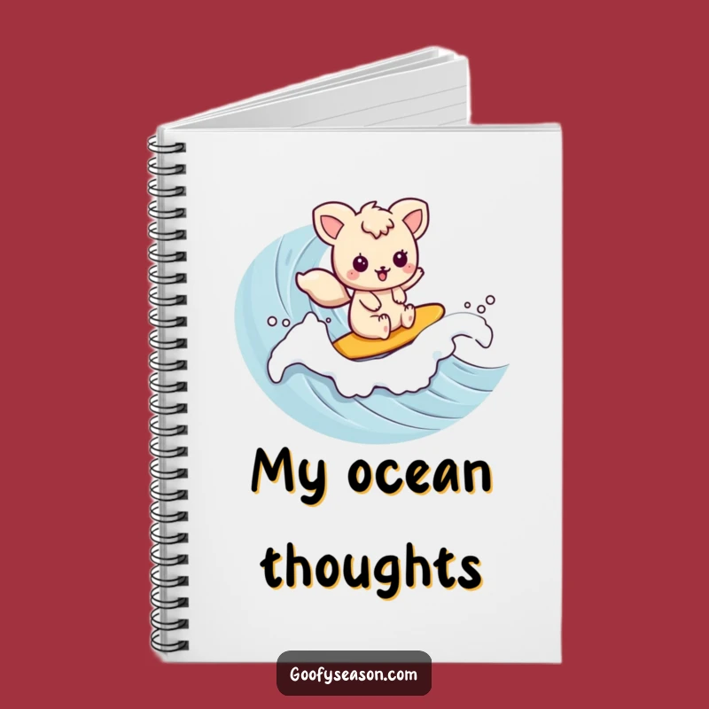 Funny Kawaii Surfer Notebook - Cute Animal Journal, Ideal Funny Gift for Writers