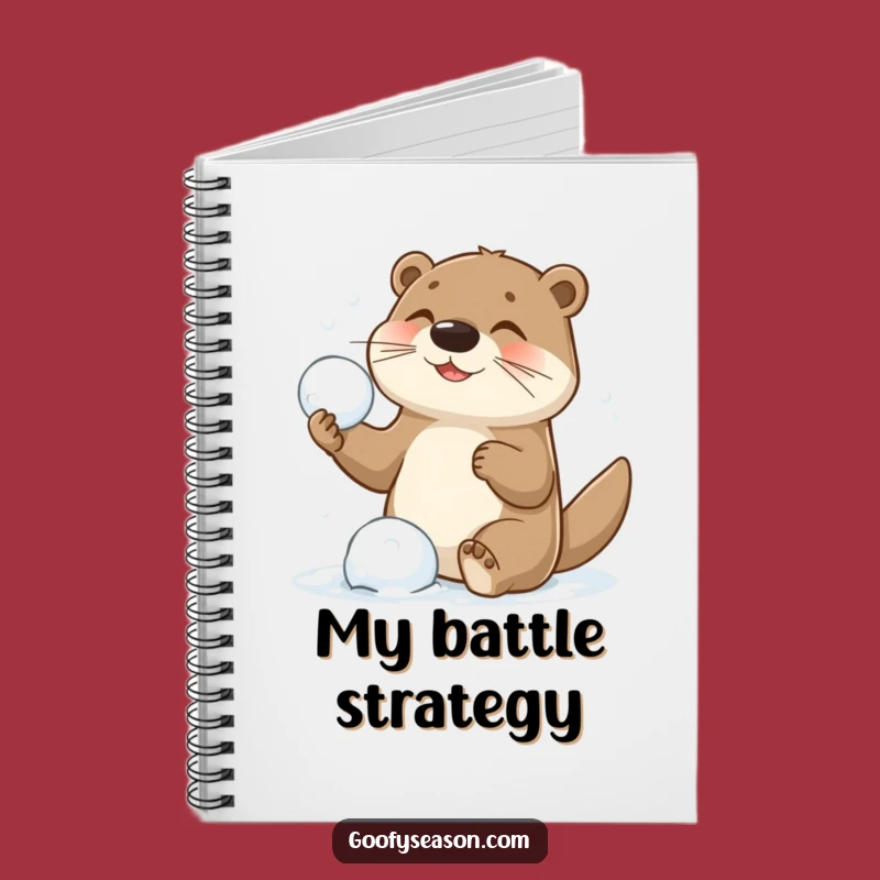Funny Otter Snowball Fight Notebook - Jot Down Your Playful Ideas
