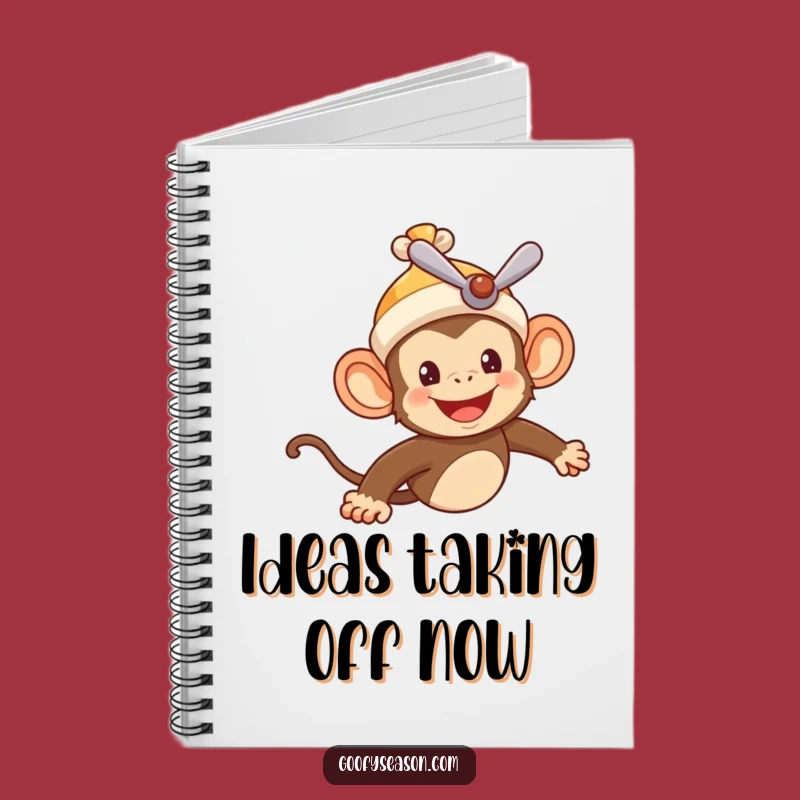 Funny Monkey Pilot Notebook: Cheerful Character Flying, Jot Down Your Adventures
