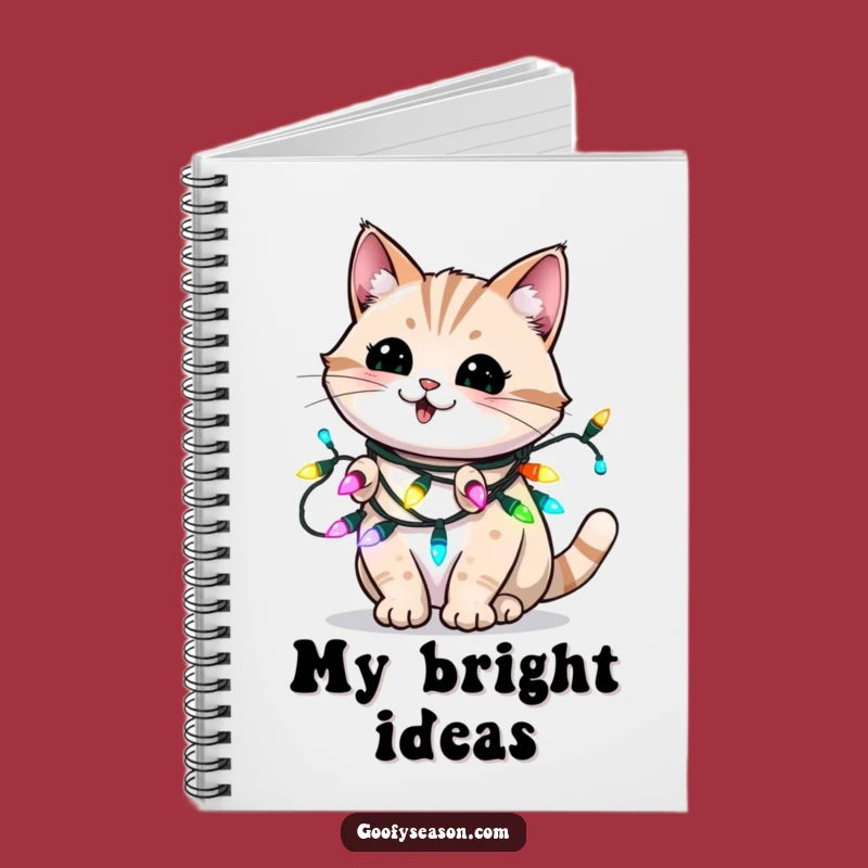 Funny Holiday Cat Notebook - Blinking Lights Journal for Festive Notes Funny Gift