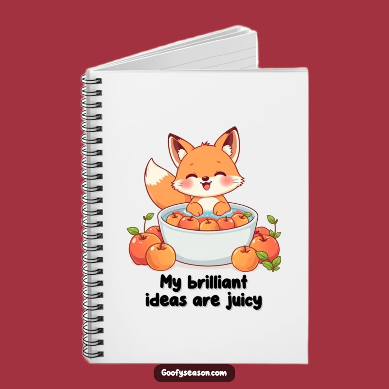Funny Kawaii Fox Apple Bobbing Notebook: Jot Down Ideas with Charm