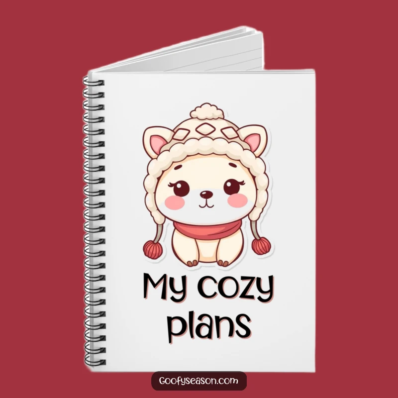 Funny Kawaii Winter Hat Notebook - Cute Animal Journal, Ideal Funny Gift for Writers