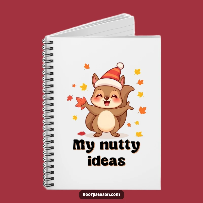 Funny Autumn Plans Notebook: Squirrel Juggler Festive Leaf Journal Gift