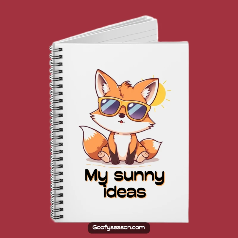Funny Fox Beach Day Notebook: Jot Down Sunny Thoughts