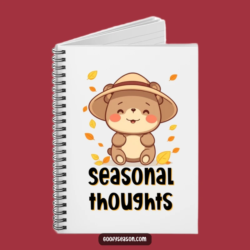 Funny Bear Leaf Catching Notebook: Jot Down Fall Ideas with Bear Flair