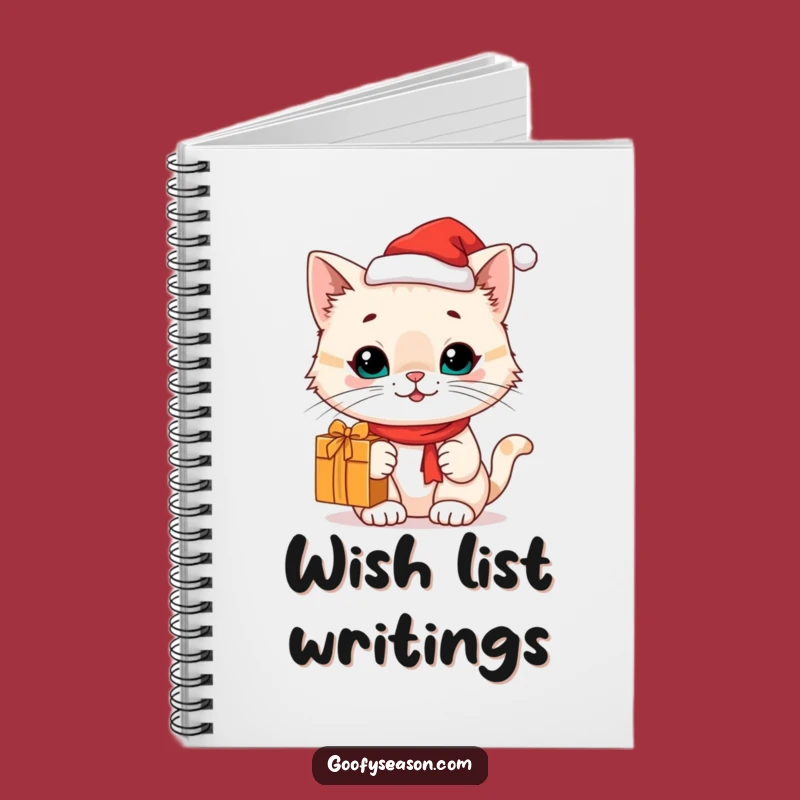 Funny Cat Santa Hat Notebook: Jot Down Holiday Wishes with This Hilarious Journal