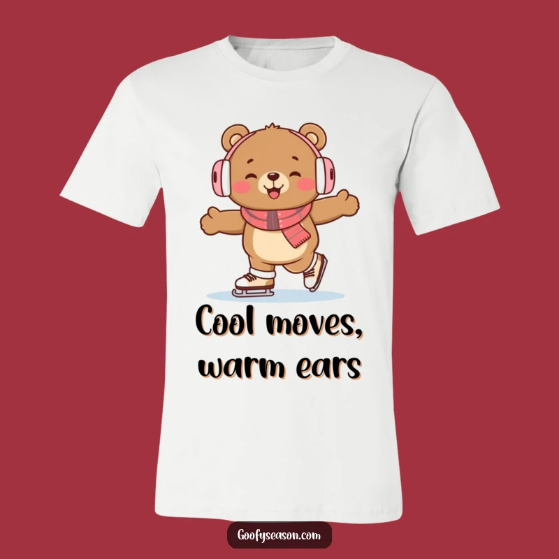 Funny Bear Ice Skating T-Shirt: Enthusiastic Winter Fun Wear