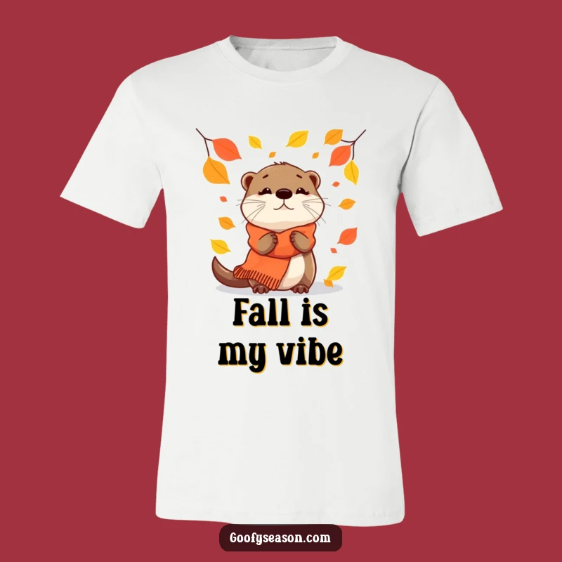 Funny Otter T-Shirt: Autumn Leaf Season Tee, Comfy Humorous Gift