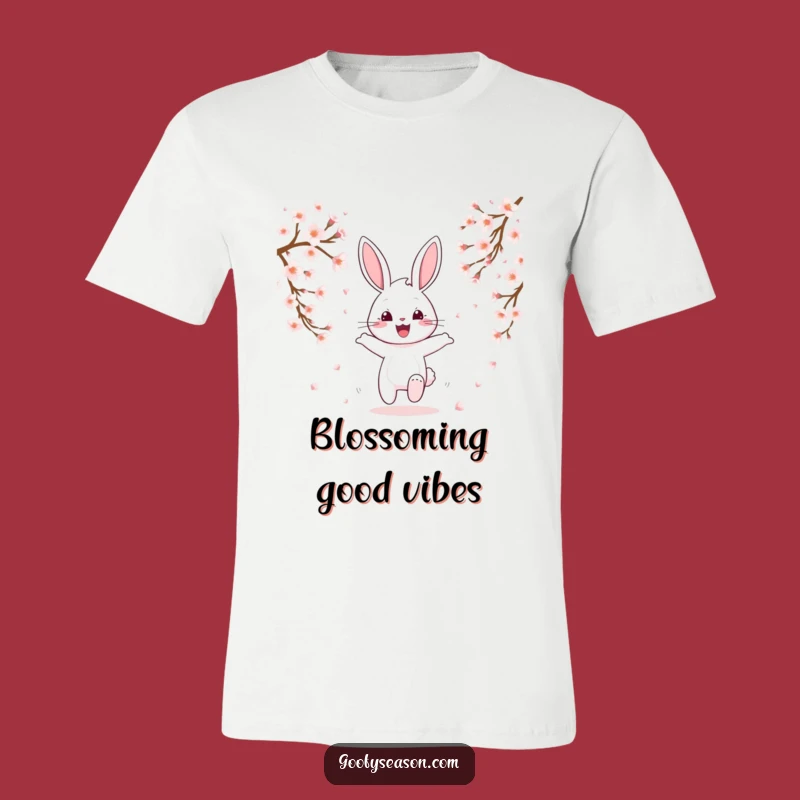Funny Bunny Cherry Blossom T-Shirt: Spring Vibes, Hilarious Funny Gift Tee