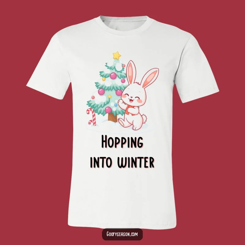 Funny Bunny Christmas T-Shirt - Festive Winter Candy Decor Tee