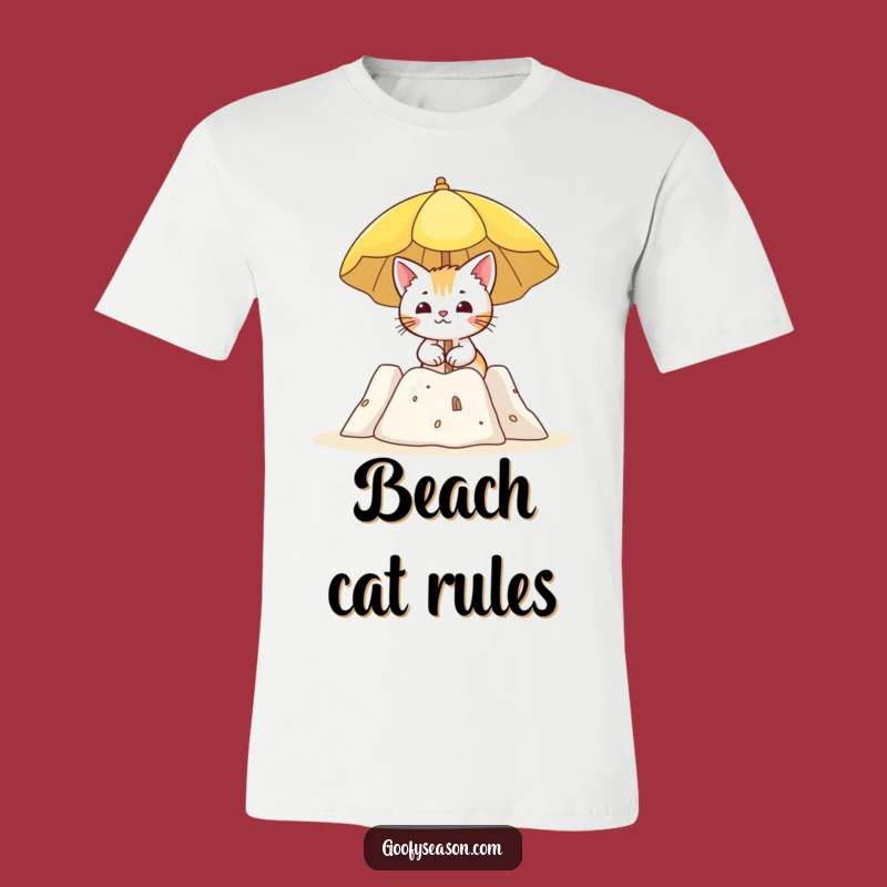 Funny Cat Beach T-Shirt: Embrace the Sun with This Hilarious Tee