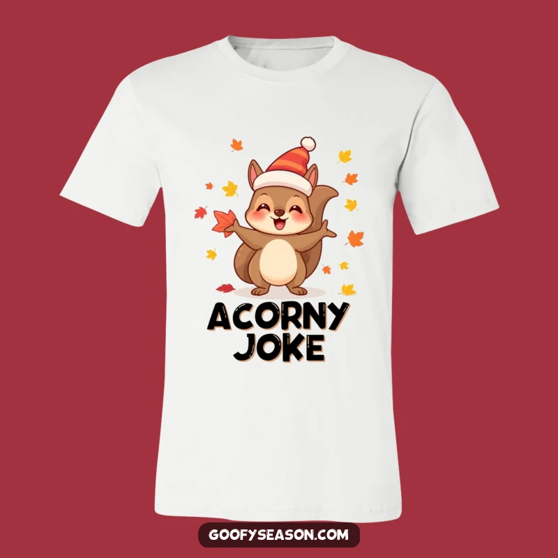 Funny Fall Squirrel T-Shirt: Joyful Juggler Festive Hat Leaf Fun Tee Gift