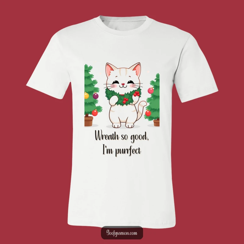 Funny Festive Cat Christmas Tree T-Shirt - Hilarious Holiday Apparel Gift