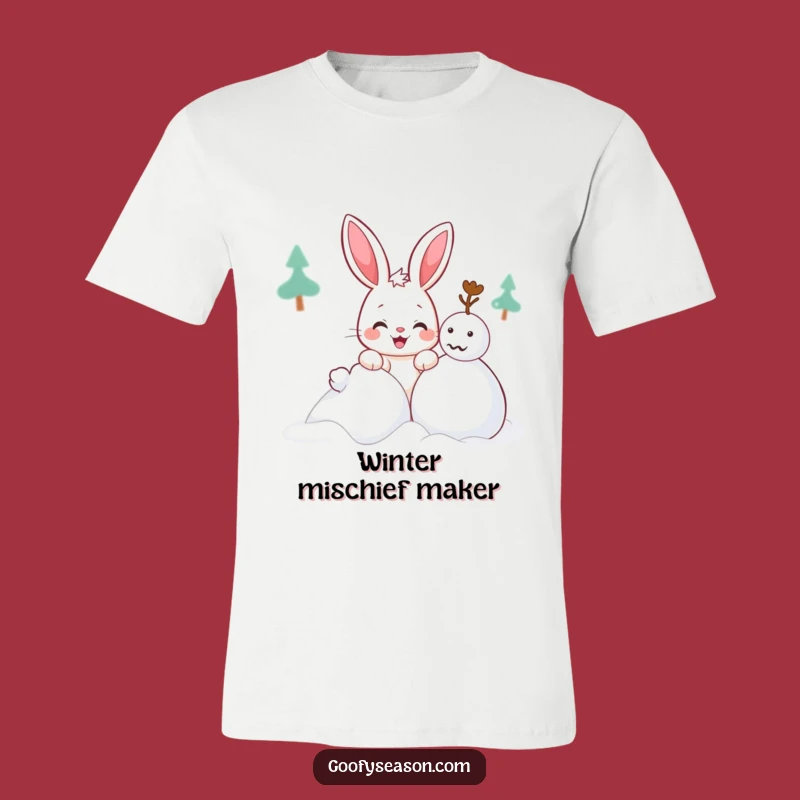 Funny Kawaii Bunny Snowman T-Shirt: Wearable Winter Mischief & Fun