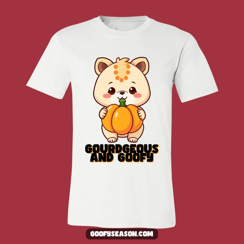 Funny Kawaii Pumpkin Grin T-Shirt - Cute Animal Tee, Ideal Funny Gift for Fall