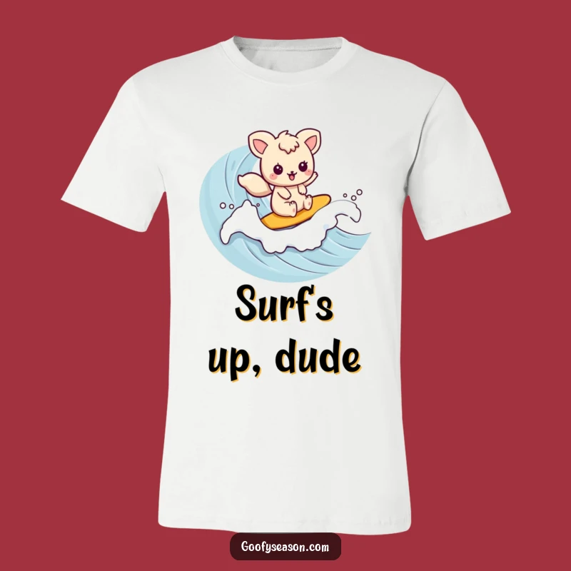 Funny Kawaii Surfer Tee - Adorable Animal Wave Rider, Great Funny Gift for Summer