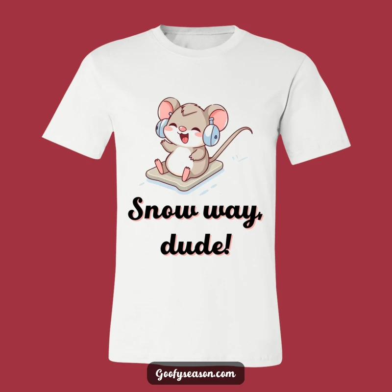 Funny Mouse T-Shirt: Winter Snow Slider Tee, Comfy & Humorous Gift