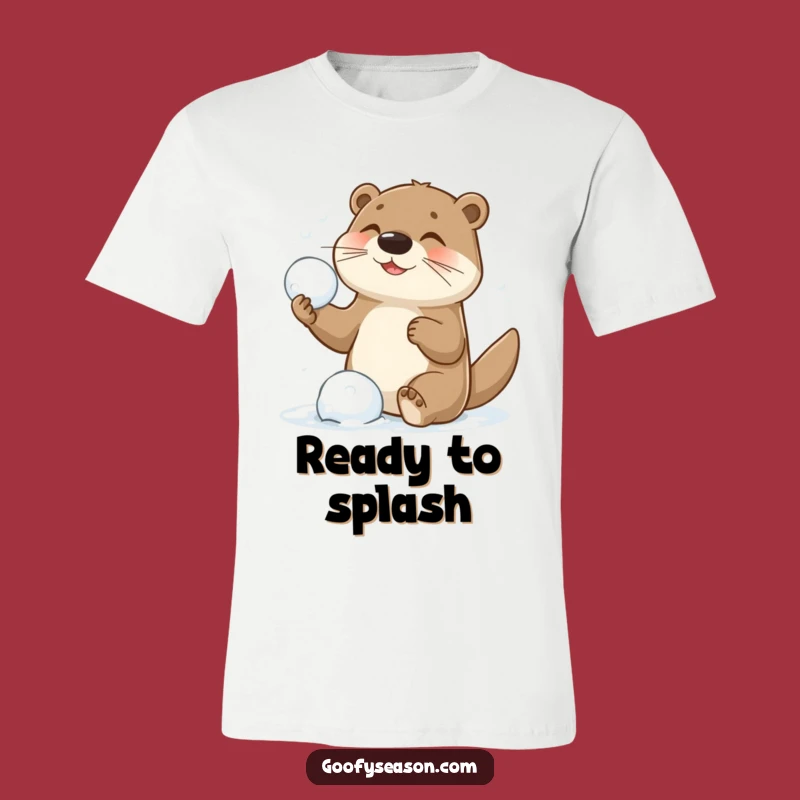 Funny Otter Snowball Fight T-Shirt - Wear Your Winter Playfulness Loudly!