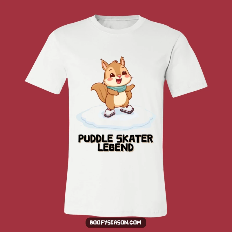 Funny Squirrel Skating T-Shirt: Show Off Your Winter Moves with Hilarious Style