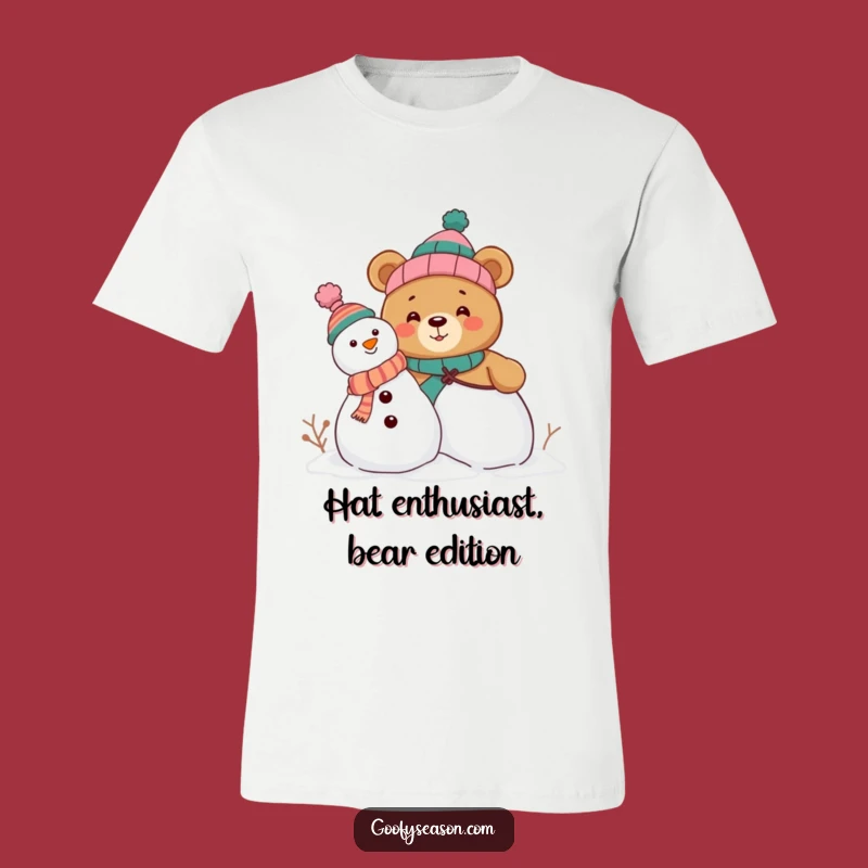 Funny Bear Snowman T-Shirt - Hilarious Character Clothing for Winter Enthusiasts