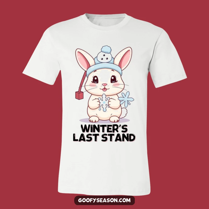 Funny Bunny T-Shirt, Snowman Hat Style, Cute Winter Tee Gift