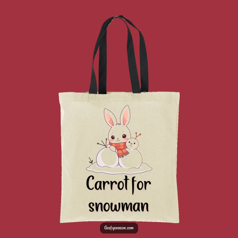 Funny Bunny Snowman Tote Bag - Cute Reusable Bag, Great Funny Gift