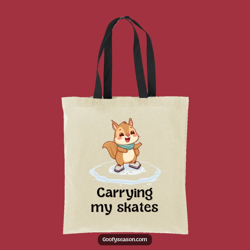 Funny Squirrel Skating Tote Bag: Carry Your Winter Fun with This Accessory