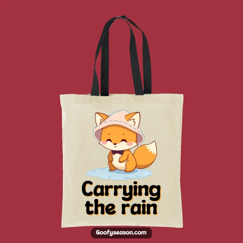 Funny Fox Puddle Tote Bag: Chic & Hilarious Carryall for Rainy Days