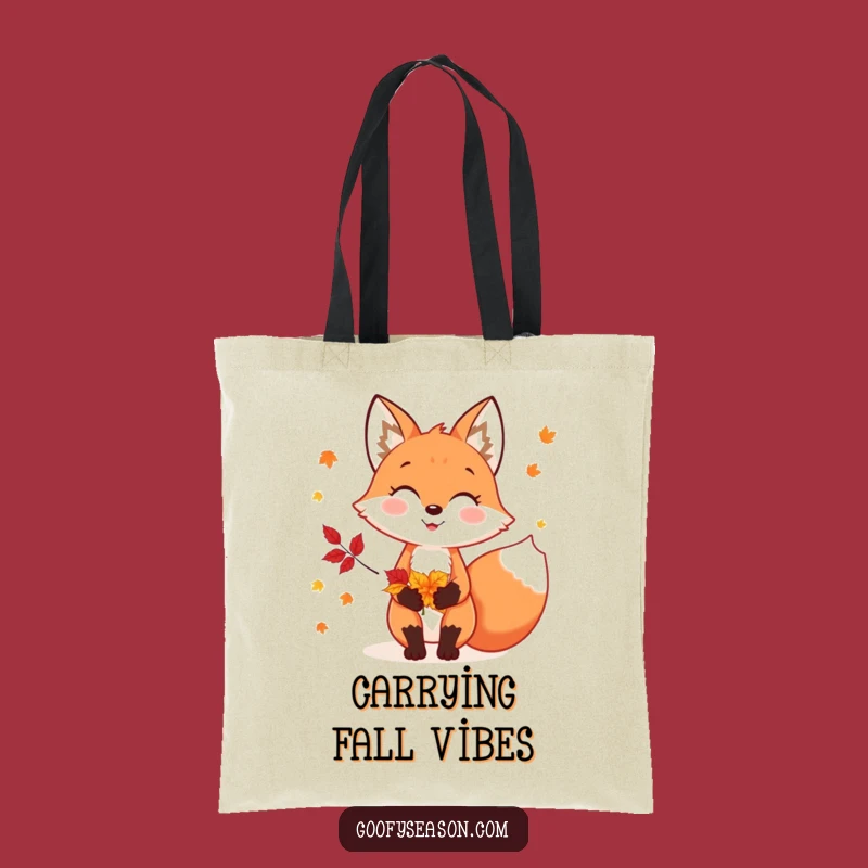 Funny Fox Autumn Leaves Tote Bag: Carry Fall Cheer in Style
