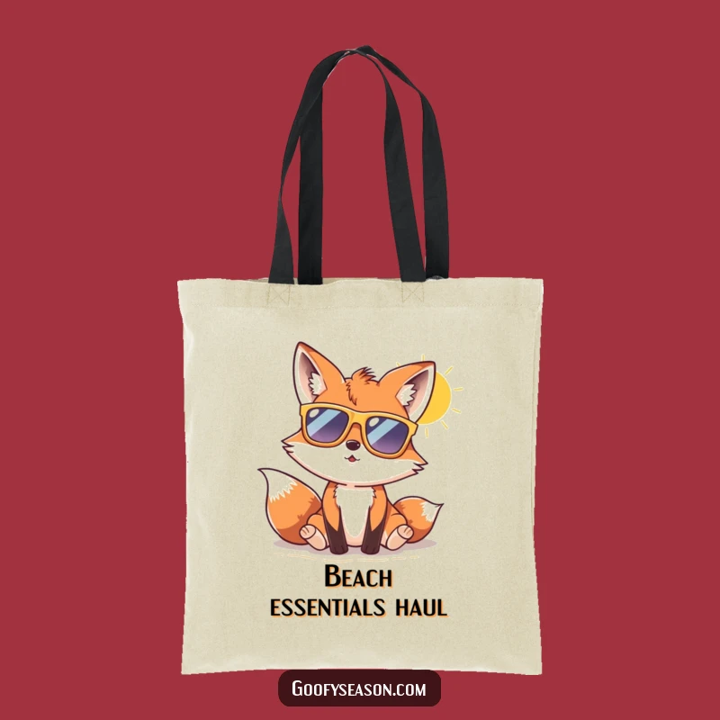 Funny Fox Beach Day Tote Bag: Carry Your Sunny Style