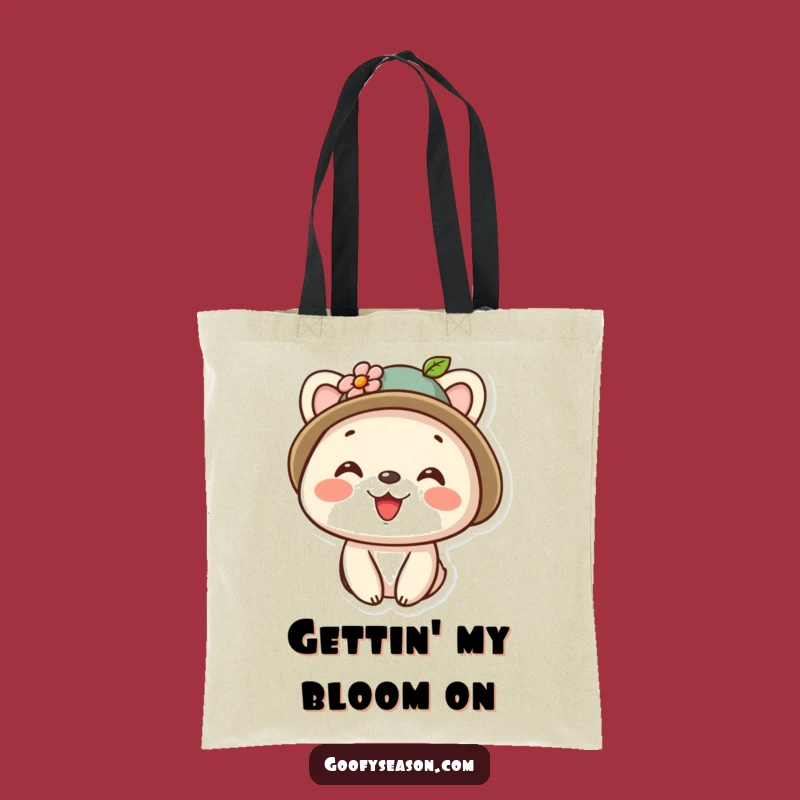 Funny Kawaii Floral Hat Animal Tote Bag - Chic Accessory for Sunny Days Gift