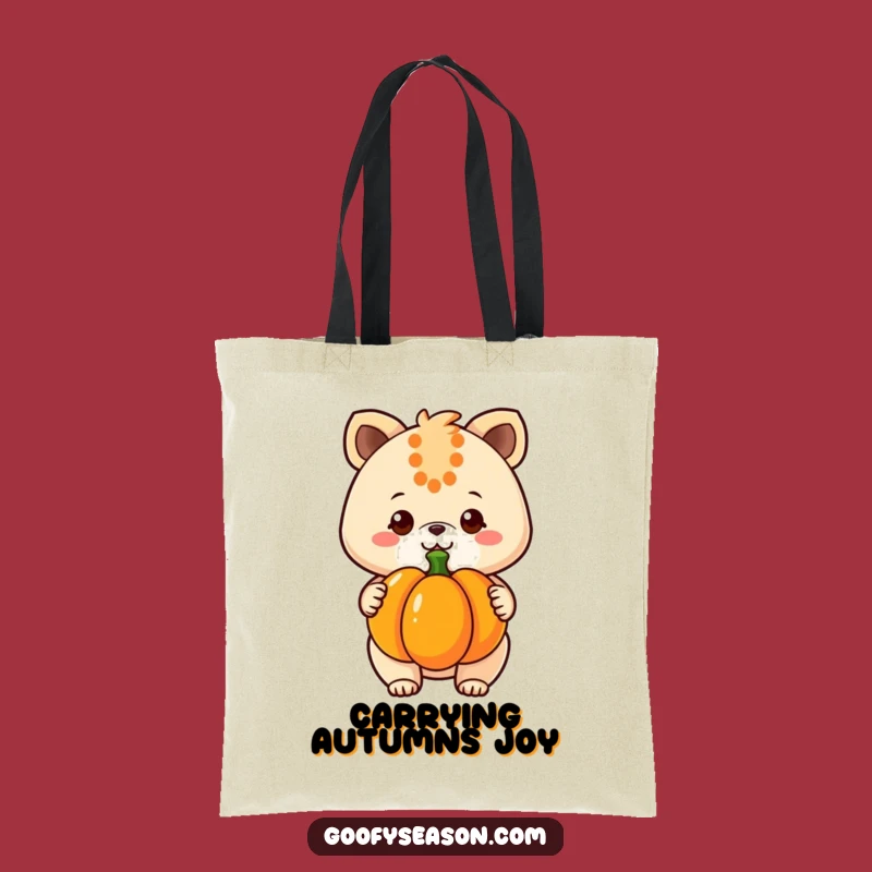 Funny Kawaii Pumpkin Tote Bag - Cute Animal Accessory, Great Funny Gift for Shopping
