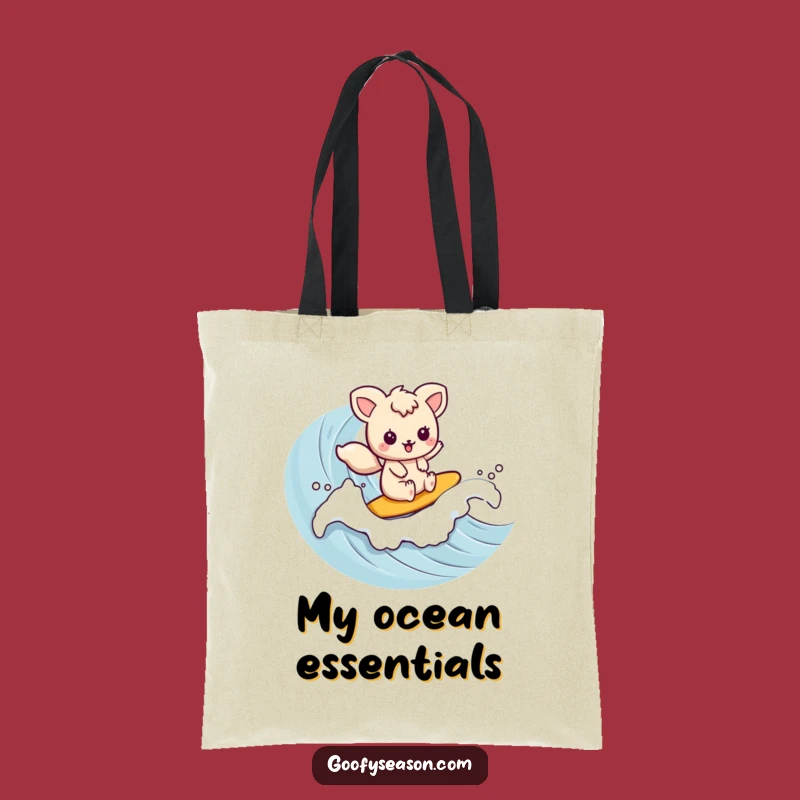 Funny Kawaii Surfer Tote Bag - Cute Animal Beach Accessory, Excellent Funny Gift
