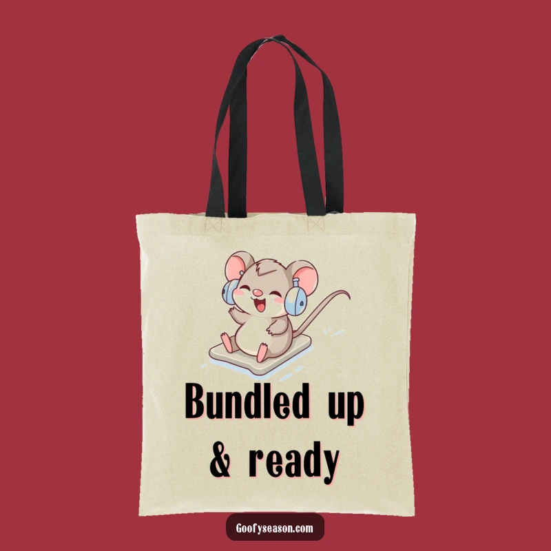 Funny Mouse Tote Bag: Winter Snow Slider Accessory, Stylish Humorous Gift