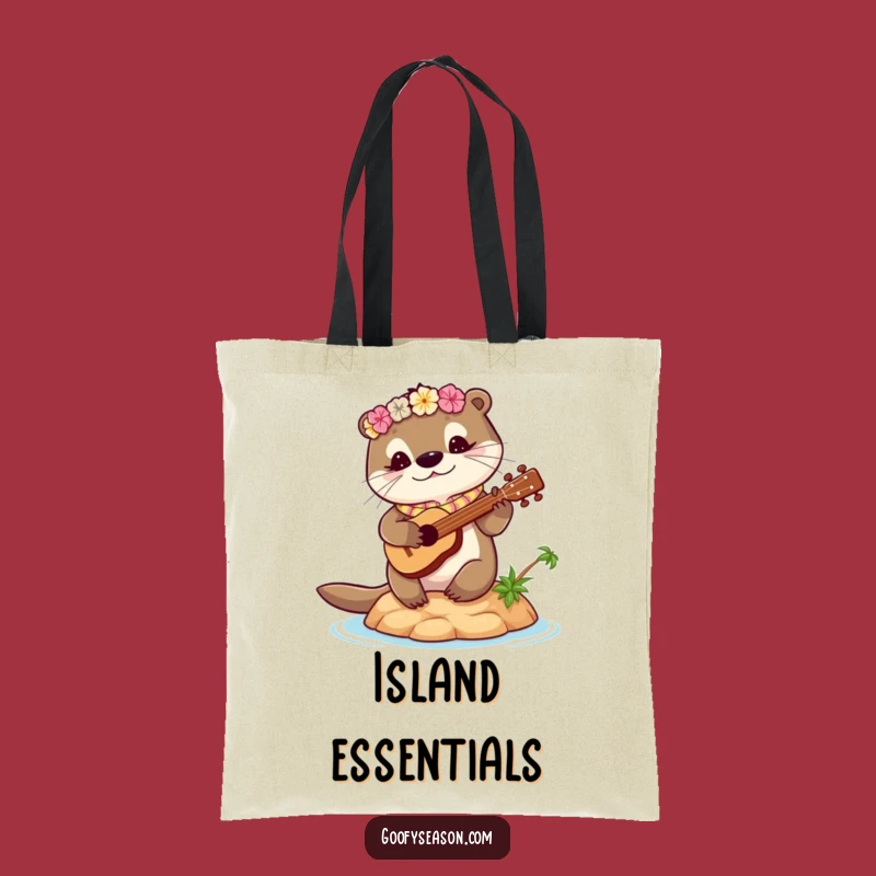 Funny Otter Island Grooves Tote Bag - Carry Your Tropical Fun!